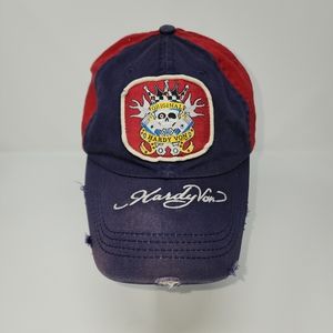 Hardy Von original distressed skull patch baseball hat